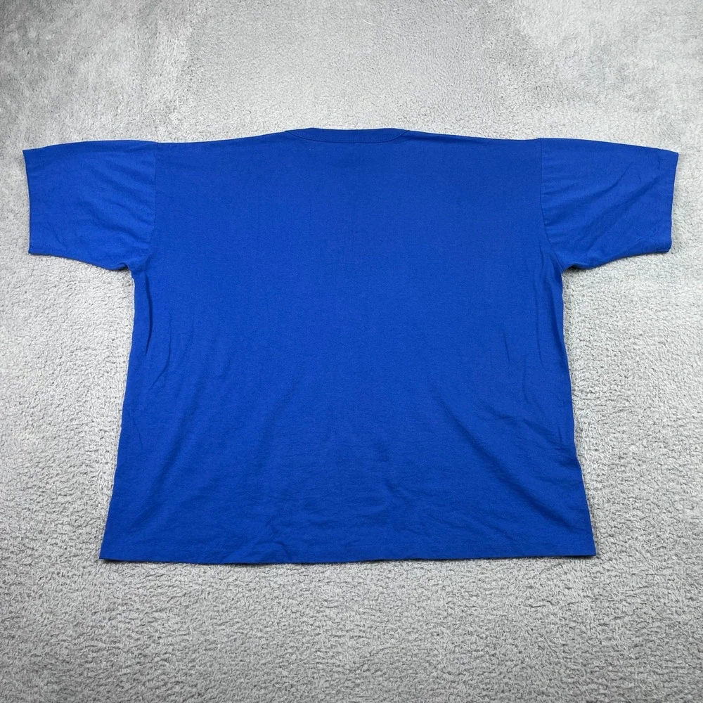 Vintage Chicago Cubs Henley T-Shirt Mens XXL Blue 80's Made In USA 50/50 MLB